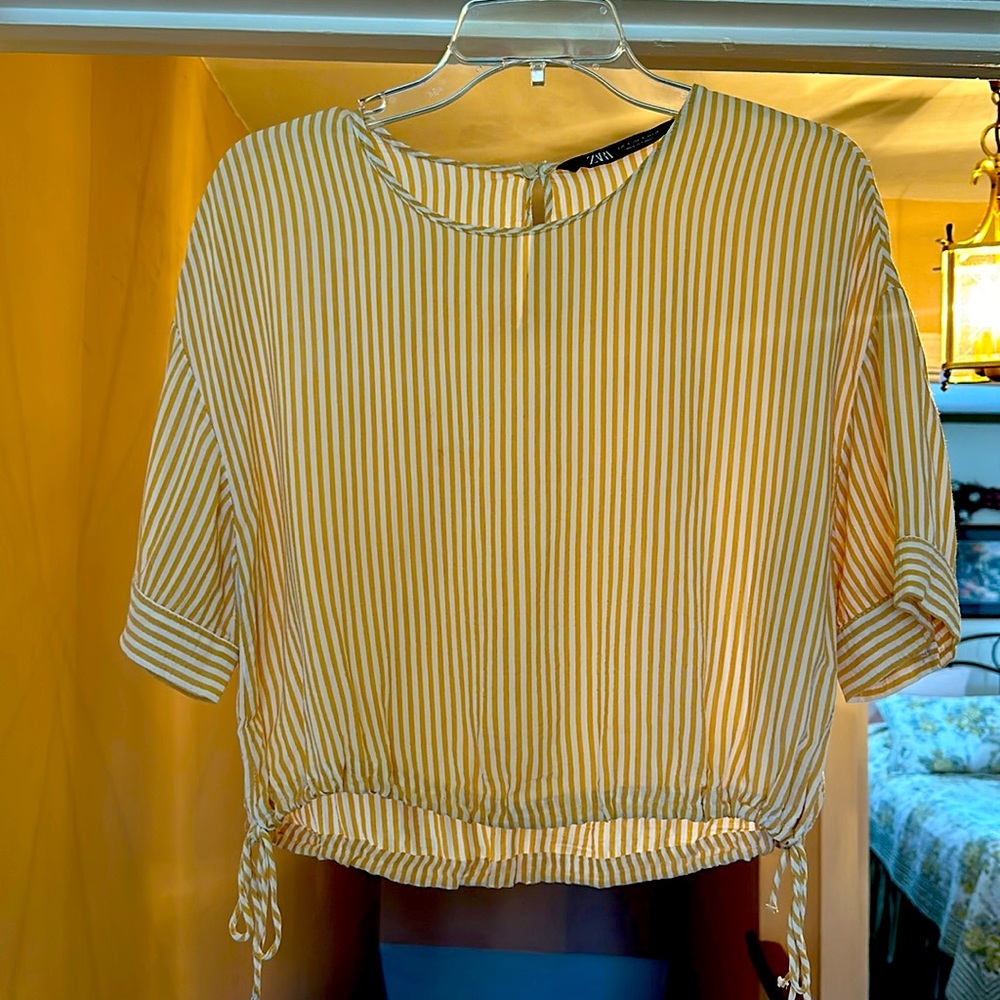 Yellow and white striped top